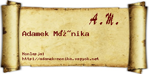 Adamek Mónika névjegykártya